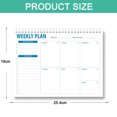thumbnail image 2 of Weekly Planner Notepad - Planning Pad with Daily Schedule & Calendar, 52 Sheets, Undated Weekly To Do List Notepad, 10x7.5 in, 2 of 5