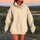 thumbnail image 2 of Sudadera con capucha gris,Sudadera con capucha para mujer, blusa informal de manga larga, blusa lisa de poliéster, largo regular para casa o el trabajo, sopatenor, 2 of 8