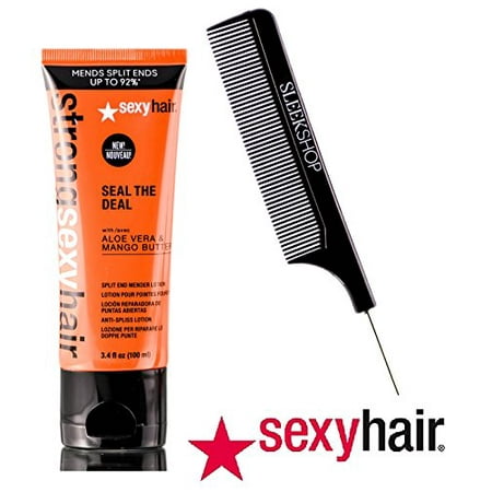 Strong Sexy Hair - Seal The Deal Split End Mender Lotion (with Sleek Steel Pin Tail Comb) (1 oz - mini