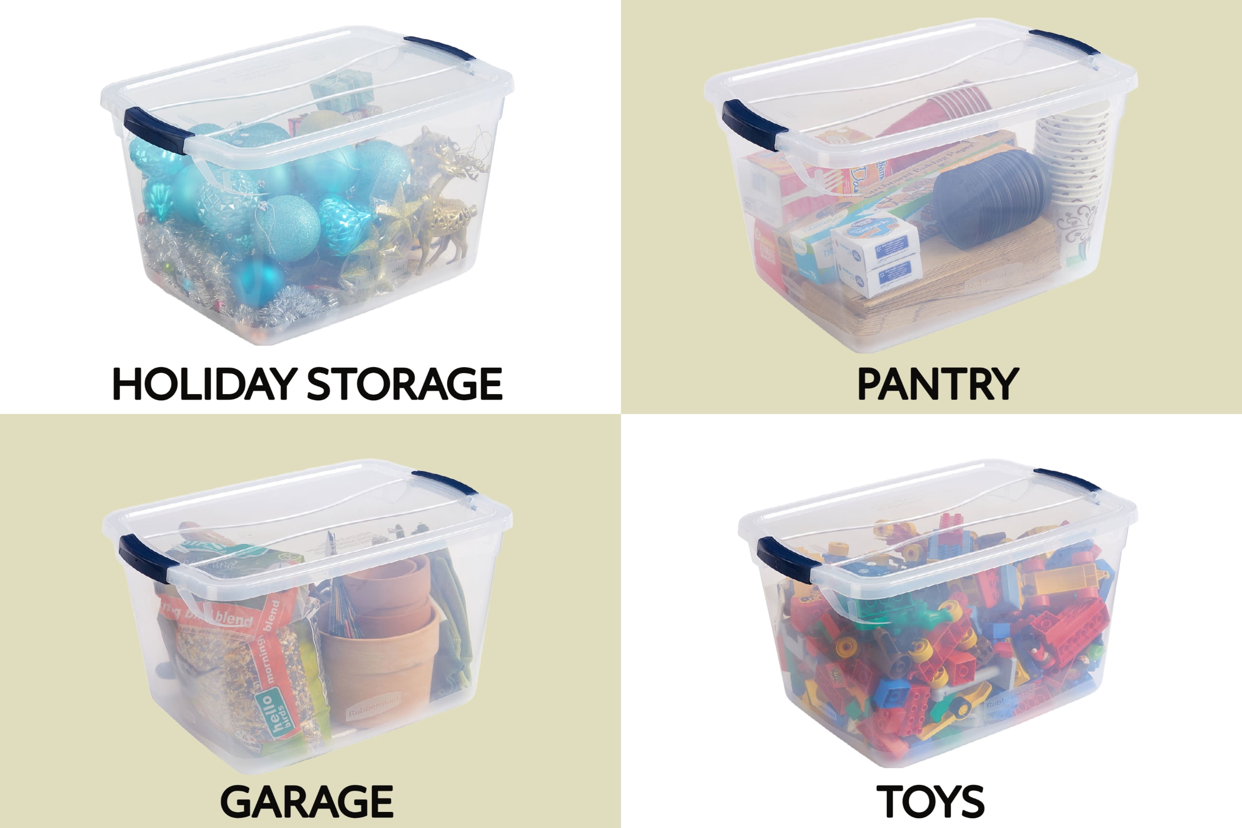 Rubbermaid, Storage Tote, 30 Qt, Latching Lid, Clear - Walmart.com