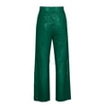 thumbnail image 5 of BOOMILK Pants for Women Solid Color Sequins Trendy Casual Straight Pants Green, 5 of 8