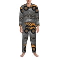 thumbnail image 3 of Fuzoiu Construction Machines Print Men's Long-Sleeved Pajama,Lounge Button Down Nightwear,Mens Notch Collar Pajama Set -Small, 3 of 7