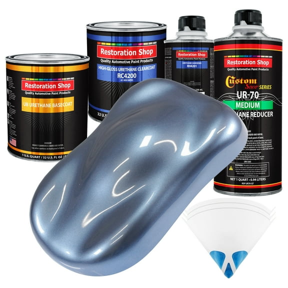 Sonic Blue Metallic Quart URETHANE BASECOAT CLEARCOAT Car Auto Body Paint Kit