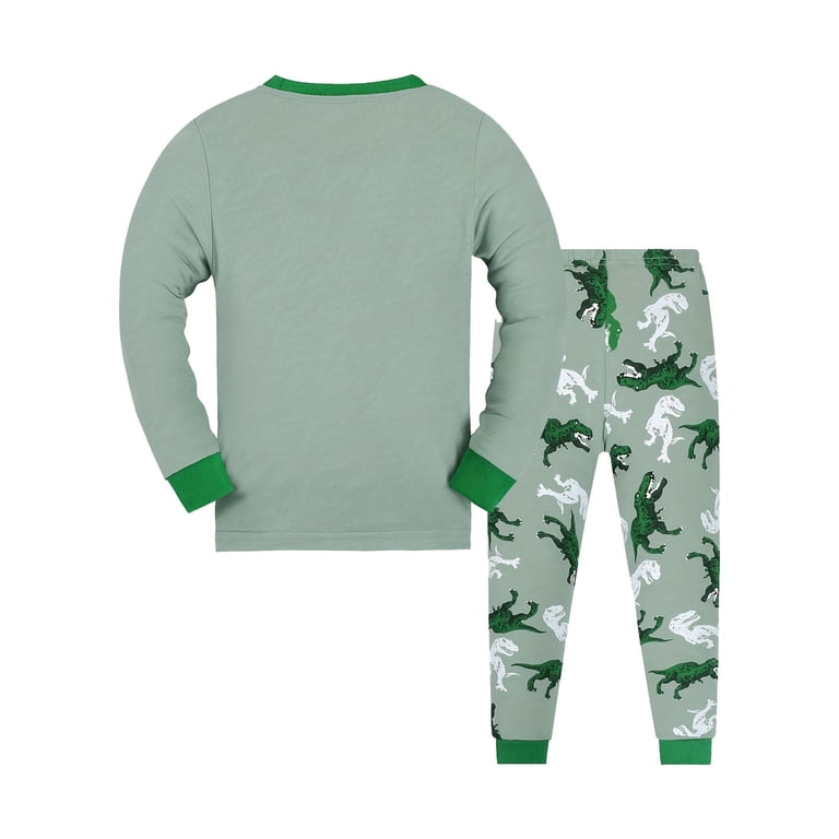 WIBACKER Boys Dinosaur Long Sleeve Pajama Set photo 8
