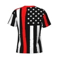 thumbnail image 6 of Qekee Firefighters USA Flag Classic Fit T-Shirt Men's Shirt Men's Tight Short Sleeves for Exercise, Running, Mountaineering - Firefighters USA Flag, 6 of 9