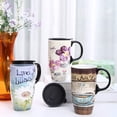 thumbnail image 4 of Topadorn Tall Ceramic Travel Mugs 17 oz. Sealed Lid With Color Box and Handle Coffee Cup, Cafe, 4 of 5