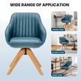 thumbnail image 4 of YYAo Accent Chair, Leisure Sofa Chair, Side Chair,Lounge Chair,Modern Leathaire Set of 2 Swivel Accent Chair with Beech Wood Legs-Blue, 4 of 7