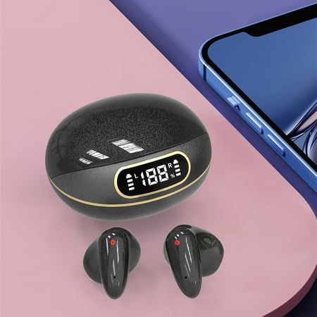 Black_Friday Deals Cyber_Monday Deals Latrodar Bluetooth 5.2 Earphones Wireless Earbuds With Wireless Enduring ear Calls,Work,Music Black 4.4x3.6 Inch Home Stuff