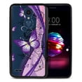 thumbnail image 2 of FINCIBO TPU Bumper Clear Hard Back Cover for LG K10/ K10+ Plus K30 2018, Clear Pink Purple Butterfly, 2 of 7