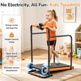thumbnail image 2 of AKLUER Manual Treadmill for Kids, Fixed 10% Incline Non-Powered Walking Pad, Max 220lbs Capacity with Handrail & Display Screen, Eco-Friendly Manual Walking Running Machine for Home, 2 of 7