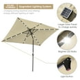 thumbnail image 3 of Yescom 10x6.5FT Rectangle Outdoor Solar LED Patio Umbrella with Crank Tilt for Table Market Yard Deck Pool Party Beige, 3 of 10