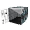 thumbnail image 3 of Abstract Dog Crate Cover, Composition of Bicolour Dots and Stripes with Grunge Squares Graphic, Easy to Use Pet Kennel Cover Small Dogs Puppies Kittens, 7 Sizes, Cadet Blue Dark Mauve, by Ambesonne, 3 of 6