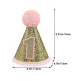 thumbnail image 3 of Baby Birthday Crown Birthday Cone Hat for Child Golden Fabric Photo Prop 1Pack, 3 of 4