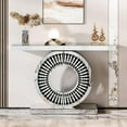 thumbnail image 4 of Tribesigns 43-Inch Mirrored Console Table, Entryway Table with Sparkling Crystal Inlays Base, Modern Sofa Table Behind Couch for Foyer, 4 of 7