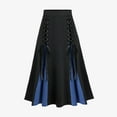 thumbnail image 4 of Luxalzxs Victorian Long Skirt for Women High Waist Pleated Lace Up Vintage A-Line Flowy Gothic Renaissance Colorblock Midi Skirts Court Skirts, 4 of 5