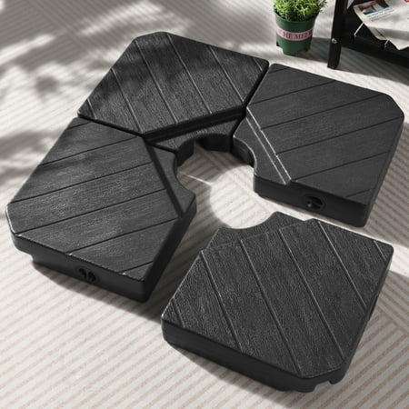 Scafild | 4-Piece Patio Offset Umbrella Base Stand 180lbs Heavy-Duty Sand Filled Patio Umbrella Base - Black