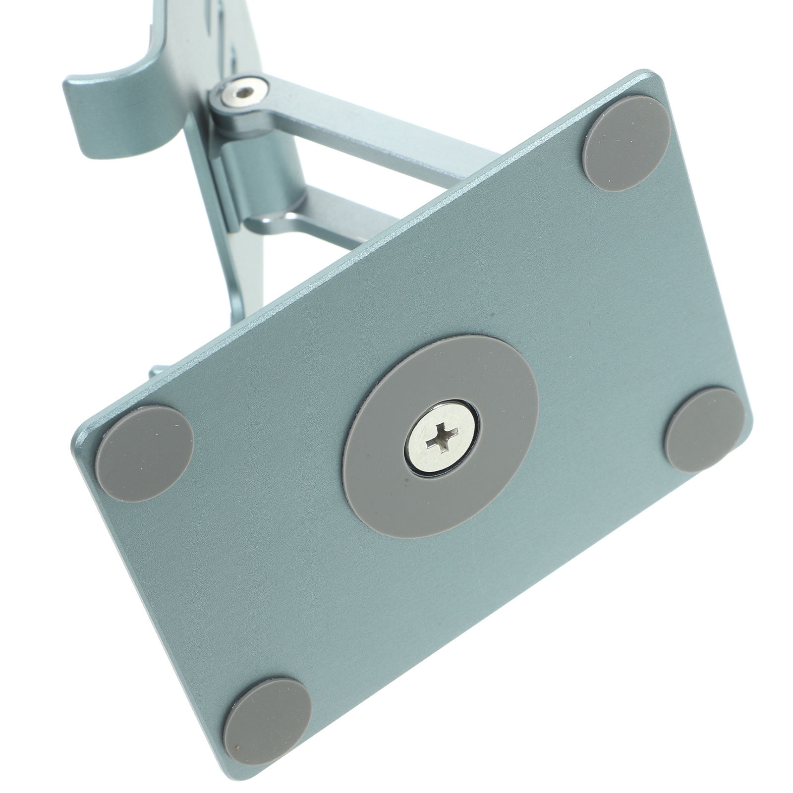 FUEENIRVA Adjustable Grey Aluminum Phone and Tablet Holder with 360° Rotation, Desk Stand for Smartphones and Devices