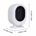 thumbnail image 3 of Eespoir Portable Indoor Space Heater, Small Desk Heater, Portable Heater with Overheat and Tip-Over Protection, Quiet and Energy Efficient Heating, White, 3 of 7