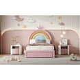 thumbnail image 7 of Bellemave Twin Size Bed with Drawers, Rainbow Upholstered Platform Bed with Headboard, Velvet Princess Bed for Teens, Pink, 7 of 7
