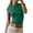 Green, variant on QENGING Summer Tops for Women 2023 Hollowed-out Backless Short-sleeved Navel High-neck Solid Color Breathable Top