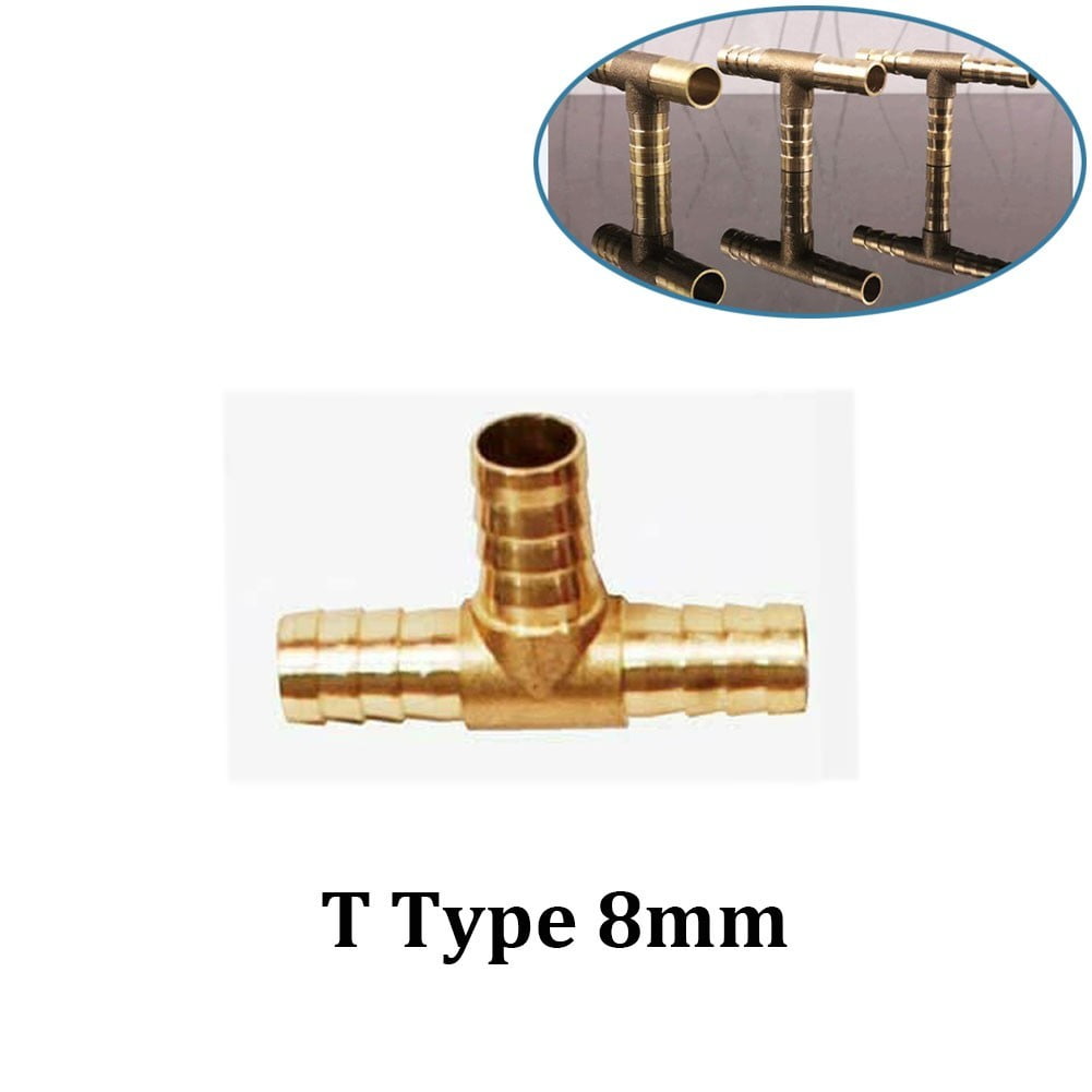 Brass T/ YPiece 4WAY Joiner Fuel Hose Joiner Tee Connector Air Water