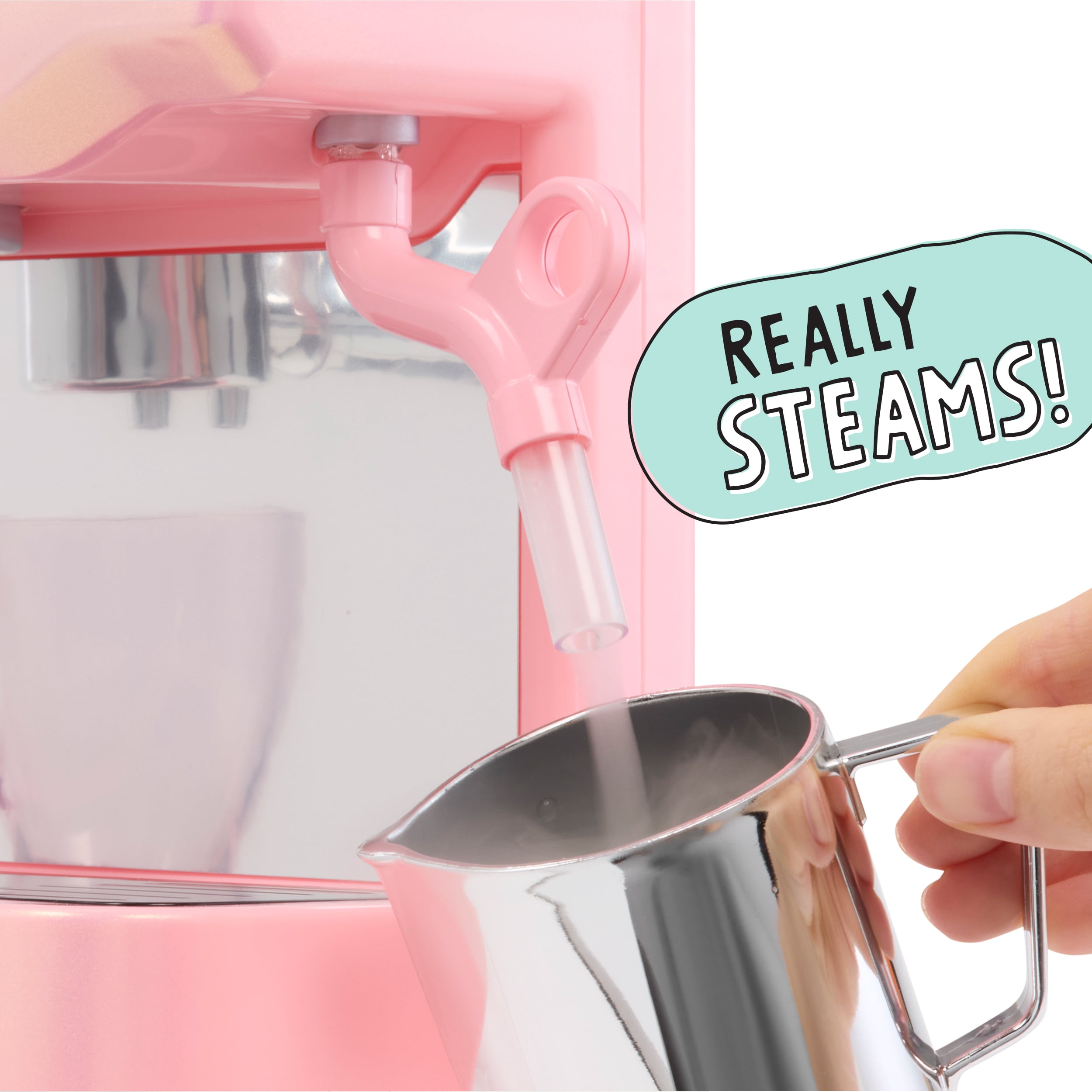 Little Tikes Home Espresso Machine, Imaginative Pretend Play Kitchen, Pink, Ages 3+