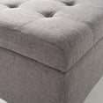 thumbnail image 5 of Noble House Lauren Grey Fabric Storage Ottoman, 5 of 9