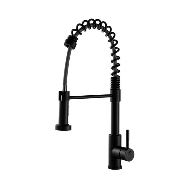 Llave mezcladora monomando grifo cocina Tecnolam TEC102NEGRO INOX negro mate semi-profesional