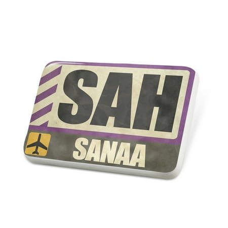 Porcelein Pin Airportcode SAH Sanaa Lapel Badge – NEONBLOND