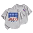 thumbnail image 2 of Girls And Boys Spring Summer Casual Short Sleeved T Shirt Independence Day Letters Before And After Printed Round Neck Comfortable Children's Wear Size 8-9T, 2 of 4