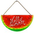 thumbnail image 1 of Eveokoki Watermelon Door Sign Hello Summer Door Hanger Wood Front Door Wreath Decor Wall Hanging Housewarming Gift Home Decor, 1 of 5