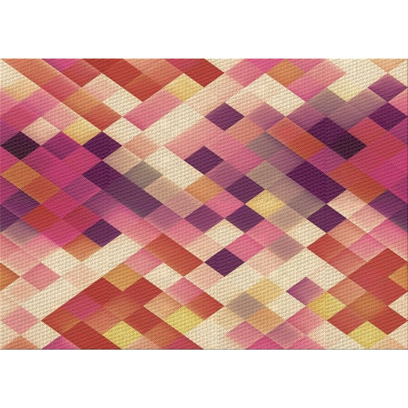 Ahgly Company Machine Washable Indoor Rectangle Transitional Crimson Red Area Rugs, 5' x 7'