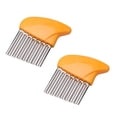 thumbnail image 1 of 2PC Potato Fry Cutter Potato Cutter Wavy Crinkle Cutting Tool For Cutting Potato Carrot Cucumber Chopping Soft Handle Stainless Steel Cutter And Convenience Chopper Kitchen Tools Yellow, 1 of 3
