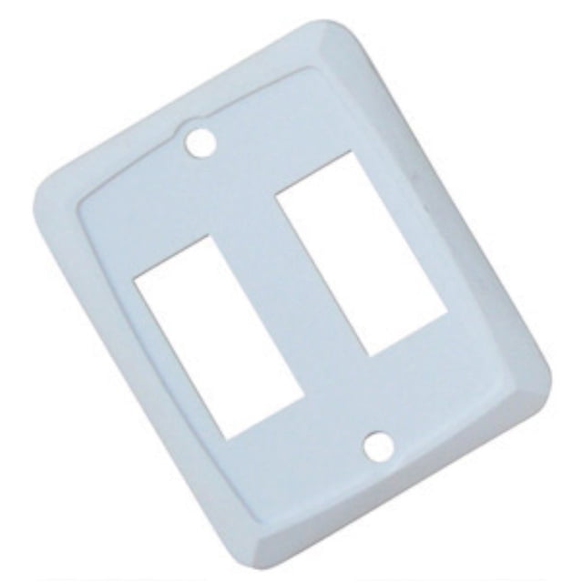 Placa Frontal Doble Interruptor Blanca Diamond Group P7201C