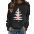 thumbnail image 2 of LangJing Christmas Sweatshirts for Women Xmas Tree Graphic Long Sleeve Holiday Tees Crewneck Pullover Tunic Tops, 2 of 7