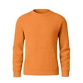 thumbnail image 5 of LTTVQM Mens Crewneck Sweater Slim Fit Casual Knit Lightweight Ribbed Pullover Fall Winter Fashion Dress Sweaters Orange M, 5 of 7