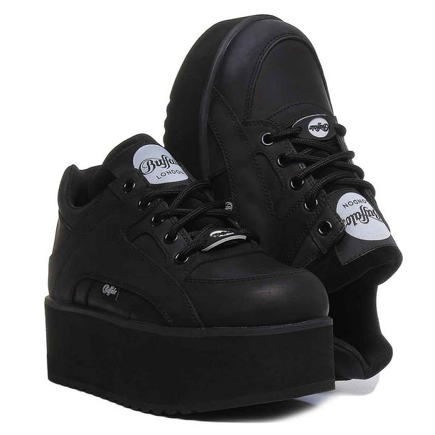 Buffalo 1533069 Women's Lace Up Leather Platform Sneakers In Black Size - Walmart.com