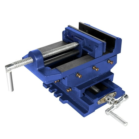 

Lanfys 6inches Cross Slide Drill Press Vise 2 Way X-Y Heavy Duty Clamp Machine Benchtop Drill Press Bench Vise Metal Milling Vice Holder Clamping Bench Mount Blue