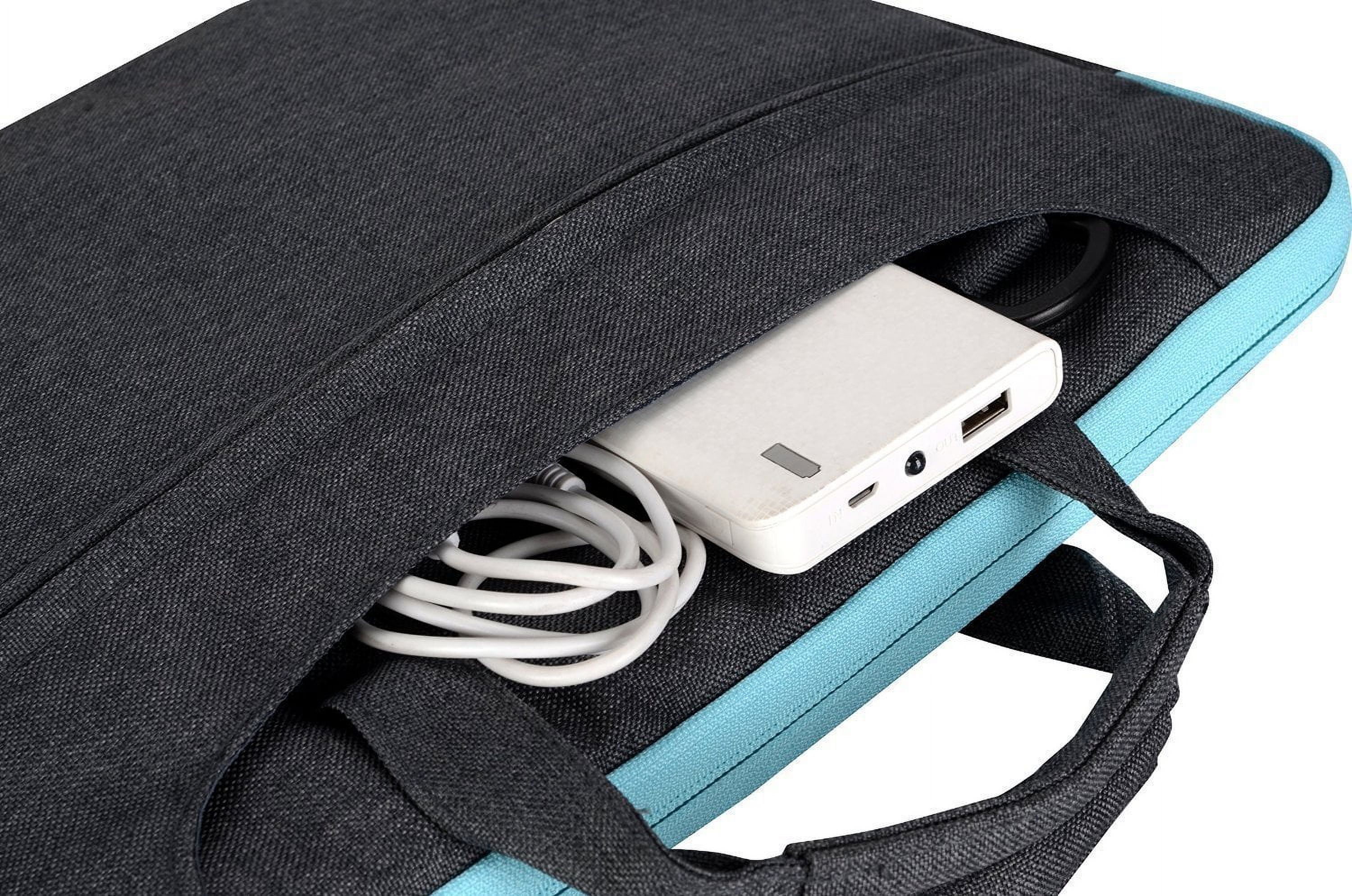 Polyester Laptop Shoulder Bag for 15-15.6 Inch 2017/2016 MacBook Pro with Touch Bar A1707, MacBook Pro, Notebook, Compatible with 14 Inch Ultrabook with Back Belt for Trolly Case, Gray