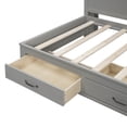 thumbnail image 3 of MODERNLUXE Twin Size Daybed,Solid Wood Bed Frame with 3 Storage Drawers, Upper Soft Board and Charging Station,Sofa Bed Frame for Boys/Girls/Teens Bedroom,No Box Spring Needed,Gray, 3 of 7