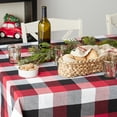 thumbnail image 2 of Cardinal Red Tri Color Check Tablecloth 70 Round, 2 of 3