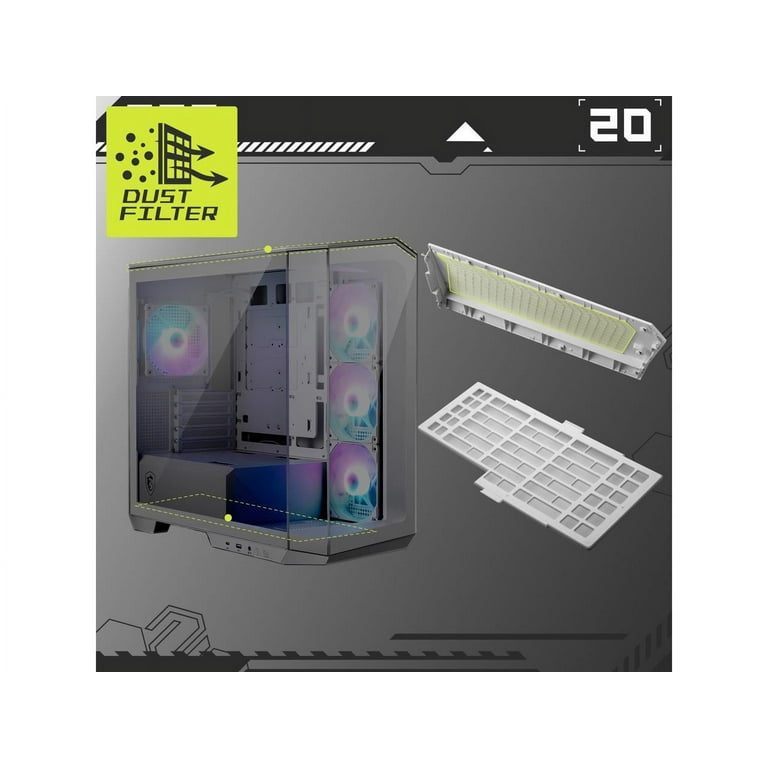 MSI MAG PANO M100R PZ White Micro-ATX PC Case - Supports MSI MAG PANO M100R PZ White Micro-ATX PC Case - Supports