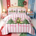 thumbnail image 2 of Manfei Cute Christmas Snowman Bed Spread Queen,Happy Xmas Queen Coverlet Set,3pcs,1 Quilt and 2 Pillowcases, 2 of 7