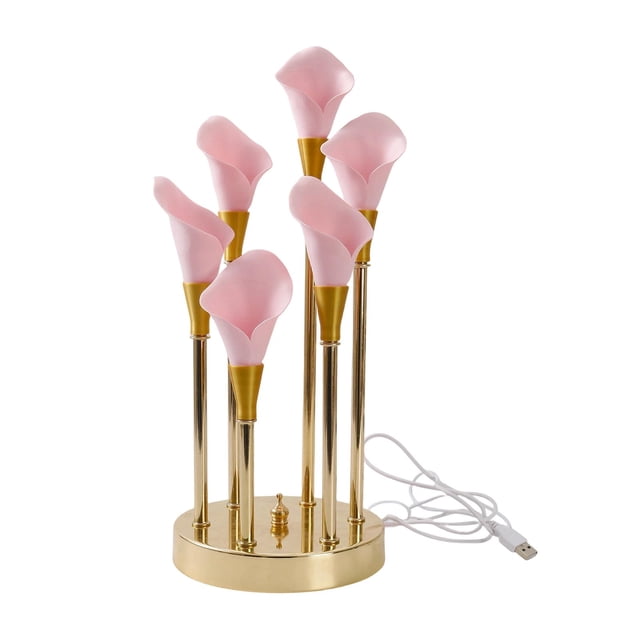 Lámpara de mesa con luz nocturna de flores, decoración del hogar, accesorio de iluminación con ajustable, luz de mesita de noche para bodas,