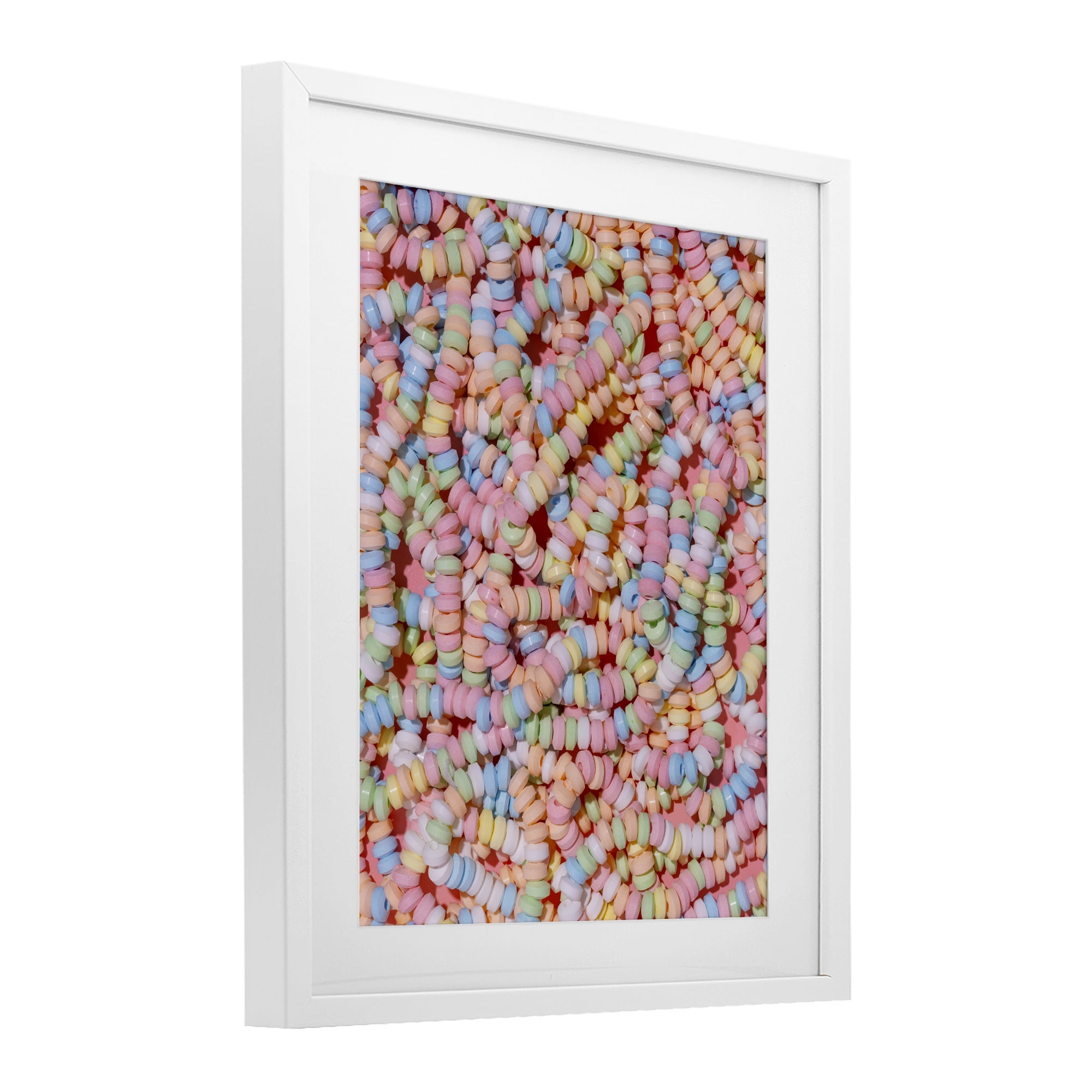 Stupell Industries Pastel Candy Necklace White Framed Print Under Glass, design by LISH Creative