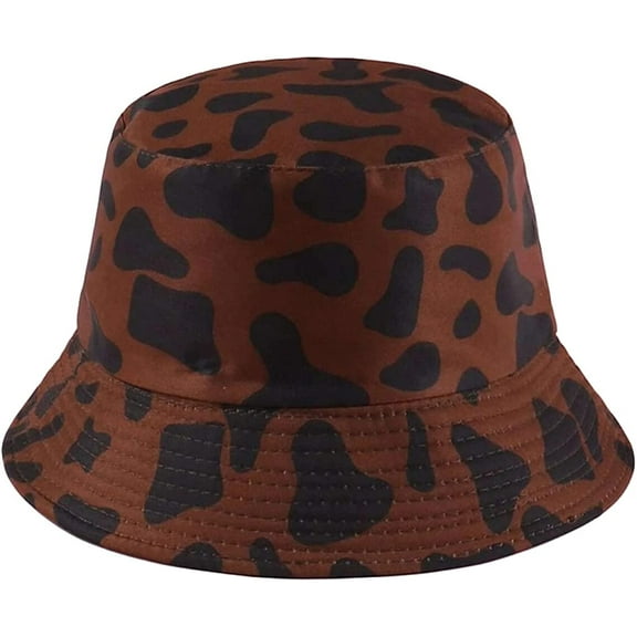 CoCopeaunts Cow Bucket Hat for Men Summer Creative Double-Sided Wear Fisherman Hat Lightweight Collapsible Women Fisherman Hat