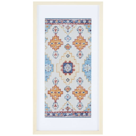 SAFAVIEH Sumia 29 in. Framed Textile Wall Art, Blue/Orange