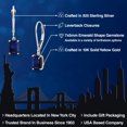 thumbnail image 2 of Gem Stone King 3.12 Cttw Blue Sapphire Dangle Earrings for Women | 925 Silver and 10K Yellow Gold | Gemstone September Birthstone | Emerald Cut 7X5MM, 2 of 6