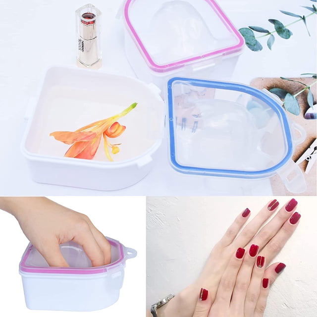 Recipientes profesionales para remojar uñas para quitar acrílico y gel (paquete de 2) para uso en salón o en casa