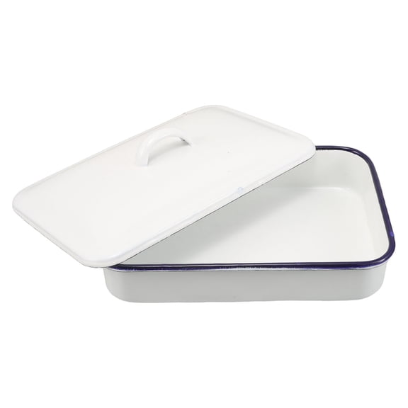 HONMEET Non-Stick Enamel Roasting Pan Oven Safe for Chicken, Turkey, and Versatile Kitchen Cooking Essentials